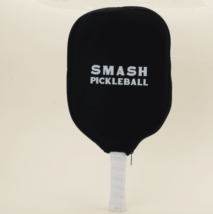 Black color Smash pickleball branded paddle cover.