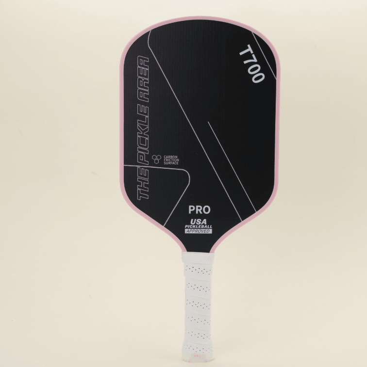 T700 Black and Pink color pickleball paddle.
